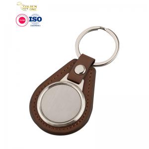 China Metal Laser Engraving Key Chain ,  Genuine PU Leather Blank Key Chain on sale