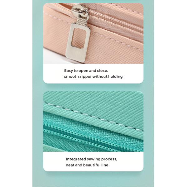 Square PU Leather Travel Jewelry Box Organizer For Rings Earrings Necklace Storage