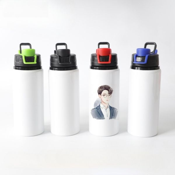 Sublimation Blanks 600ml White Aluminum Sport Water Bottle Portable For Heat Press Transfer Printing