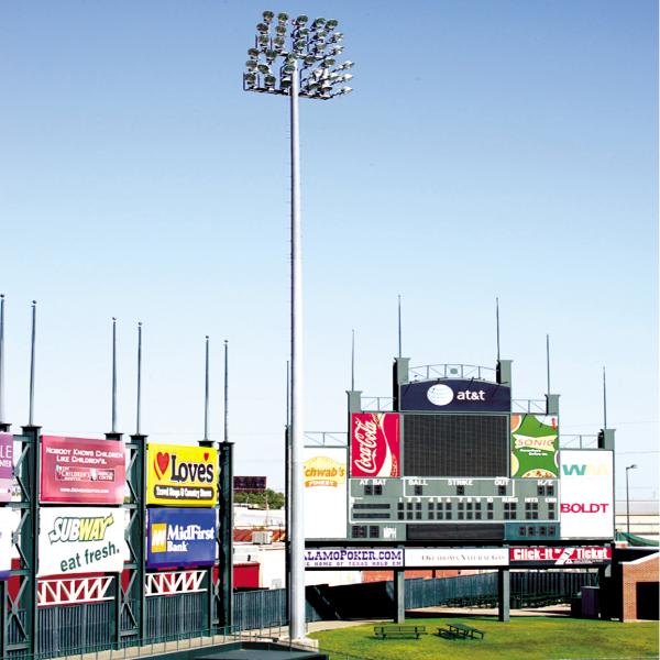 PVDF Coating Steel High Mast Light Tower 50m 355MPa Strength