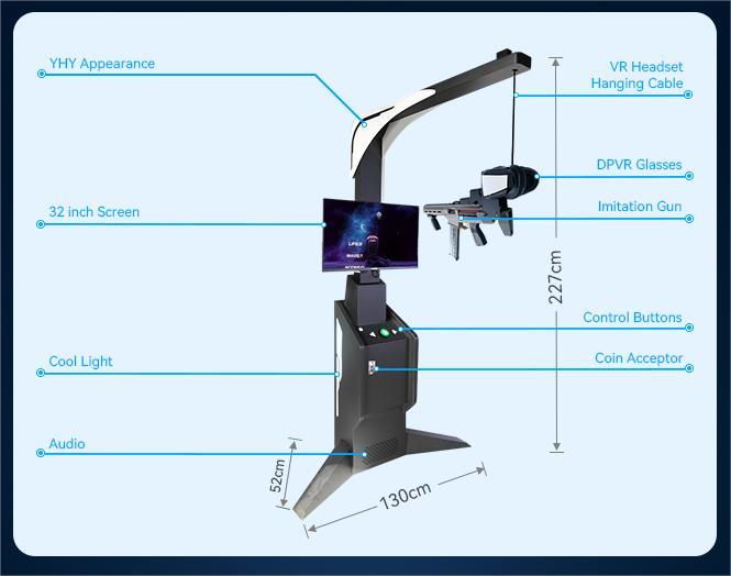 YHY Ultimate VR Battle Simulator Acrylic Structure 50-60HZ Frequency
