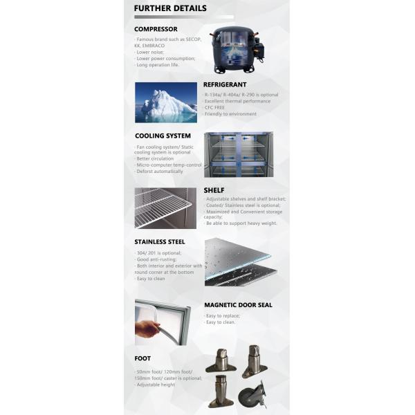 Double Temperature 4 Door Upright Kitchen Freezer and Chiller