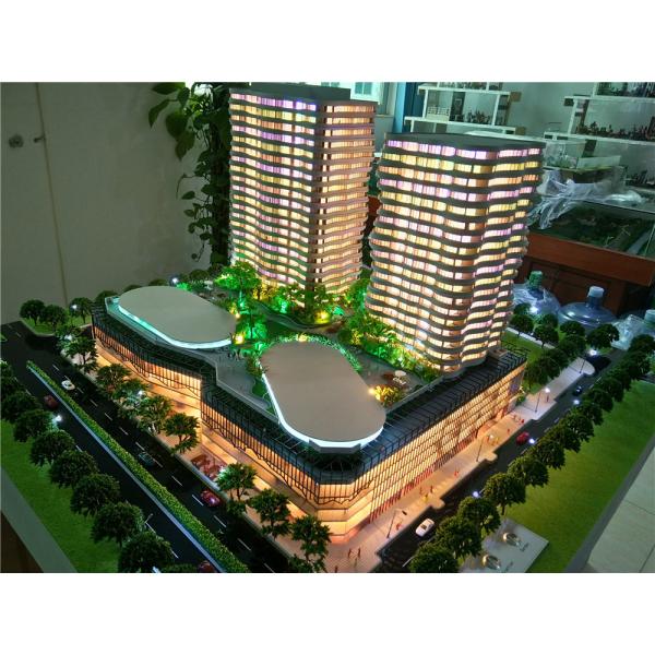 Fancy 3D Printed Architectural Model With LED Lighting System Acrylic Material