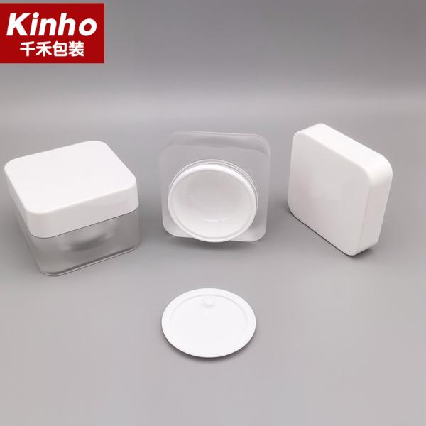 5g 15g Acrylic Cream Jar 30g 50g Cosmetic Square Cap Round Edge Double Wall