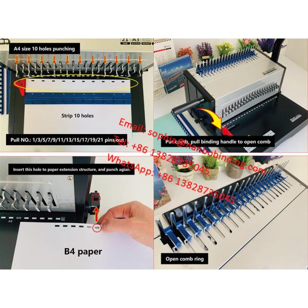 Wall Calendar MS8701 Binding Machine With Handles, A3/A4/A5 Paper Office Punch Bind Machines