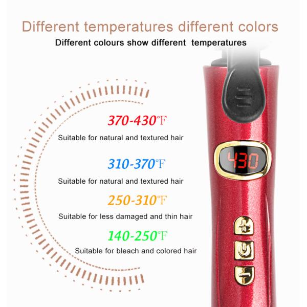 Titanium Coated Hair Curling Iron 3 Barrel Wand Temperature Adjustable With LCD Screen