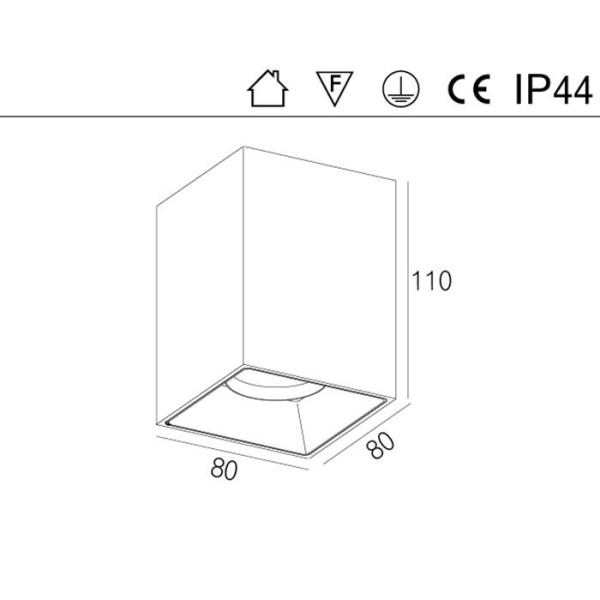 10 Watt Surface Mounted Square LED Downlight IP44 Waterproof LED Lamp