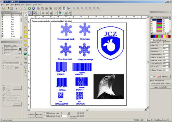 Quality EZCAD2 Co2 Laser Engraving Software for YAG Laser Machine , Red Pointer for sale