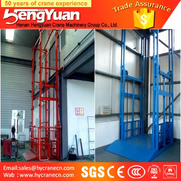Quality guide rail chain lifting machine/guide rail chain vertical guide rail goods lift for sale
