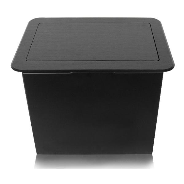 Brushed Black Color Pop Up Power Socket 45 Degrees Interface Opened