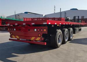 3mm 3 Axles Flatbed Truck Trailer 60 Tons 20FT 40 FT Container Shipping