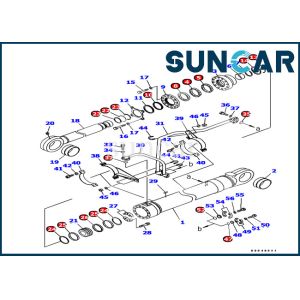 China PC1250-7 Models 707-99-77010 Komatsu Bucket Loader Cylinder Seal Kit Komatsu Excavator Inner Parts on sale