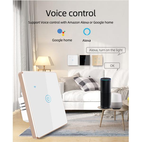 Metal Bezel Tuya Smart Switch 600W 2 Gang Touch Dimmer App Voice Control