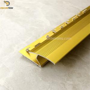 China Z Shaped Tile Trim Gold Carpet Transition Strip 7.7mm Height With Grippers wholesale
