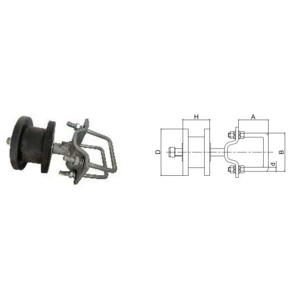 Fence Gate Steel Nylon Cantilever Roller Nylon Round Groove 4''