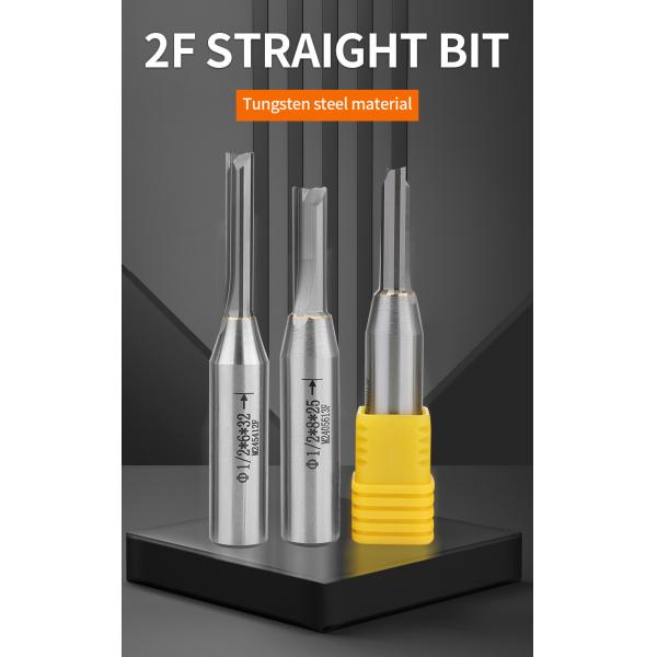 Customized Cheap Price 1/2 12mm Shank TCT Two-Edged Straight Bit Router for CNC Wood Working Cutting Bit