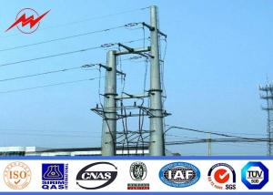China 132 KV 15m Galvanized Steel Power Transmission Poles With Cross Arm 12 Side wholesale