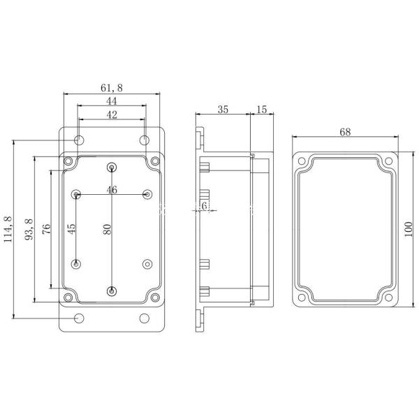 100*68*50mm IP65 Din Rail Wall Mount Electrical Enclosure