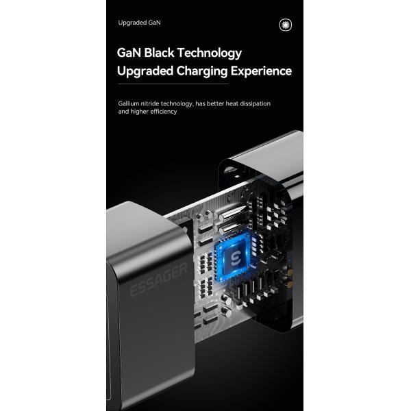 High Power GaN Chargers USB A Type C Double Port Quick Charging PD Wall Charger 33W