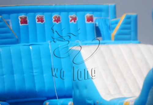 long custom inflatable obstacle course on water