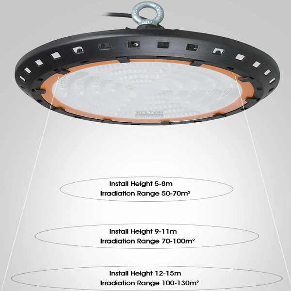 High brightness ip65 waterproof aluminum 100W 150W 200W UFO led high bay light