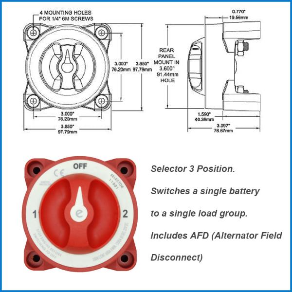 350A Car Yachat Modification Power Main Battery Switch 32V 11001