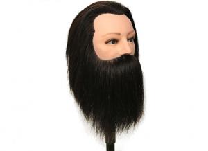 China 100% Human Hair Men Mannequin with  beard Barber Training Hairdresser Doll Head Male Manikin Head wholesale