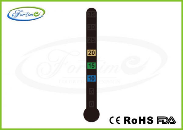 Quality OEM High Accuracy LCD Thermometer Stick - On Temperature Strip Adhesive Backing 0 ～ 35 ℃ for sale