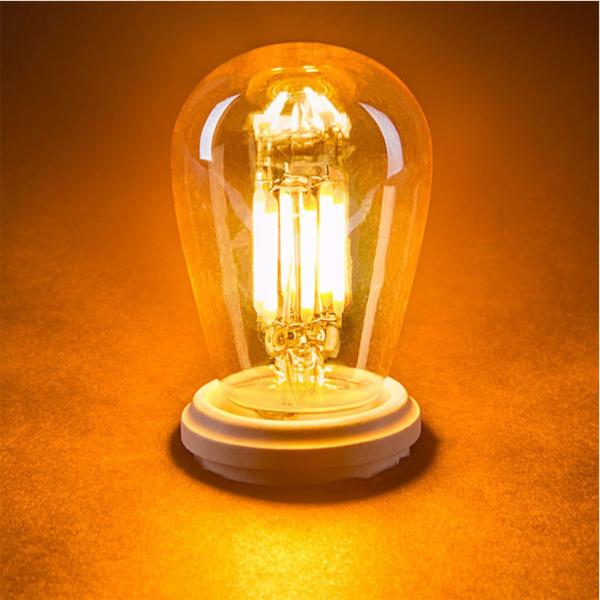 Amber 3W Edison St45 Light Bulb 2200K S14 Single Filament LED Bulbs