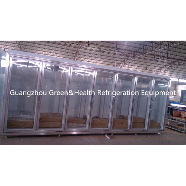 Commercial Upright Display Fridge , Remote Multi deck Chiller 10m Length