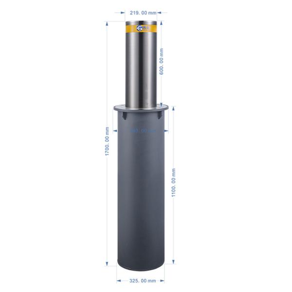 LED Warning Automatic Rising Hydraulic Bollards Airport Travel Height 6mm