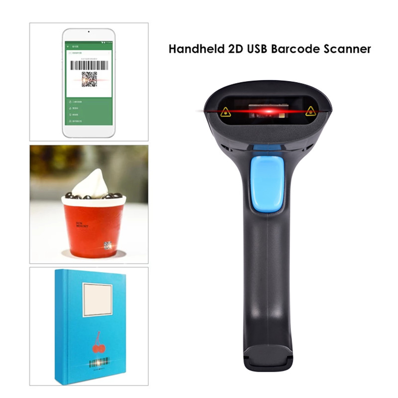 2.4G Wired Bluetooth Barcode Scanner Ergonomic design 2D Handheld Scanner