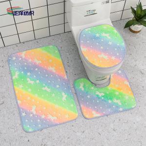 China Microfiber Entrance Rugs Indoor Fluffy Fabric PU Backing Floor Mat Foot Mat Bathroom Mat Set wholesale