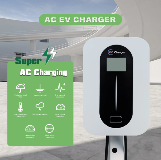 New Energy Electric Vehicle Charging Pile 7kw  Level 2 Wall-Mounted Fast EV Cars Charger Stations 