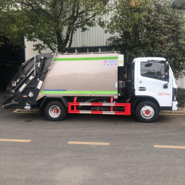 Dongfeng Small Compressed Compactor Garbage Truck 7m3 7cbm For Residential Area