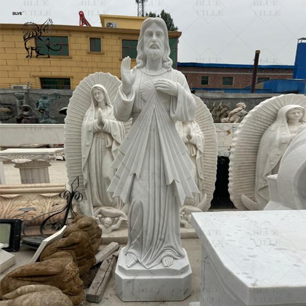 White Marble Divine Mercy Statue Jesus Sculpture church Life Size Catholic Religious Home Decor Outdoor