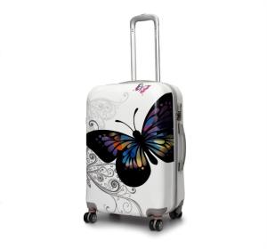 ABS+PC butterfly printing hard shell spinner rolling lightweight two-piece luggage set