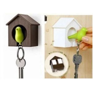 China Plastic Little Bird House Whistle Finder Key Chains promotion gift wholesale