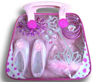 China Princess set for little girls with pink ballet shoes, nailplate,crown wholesale