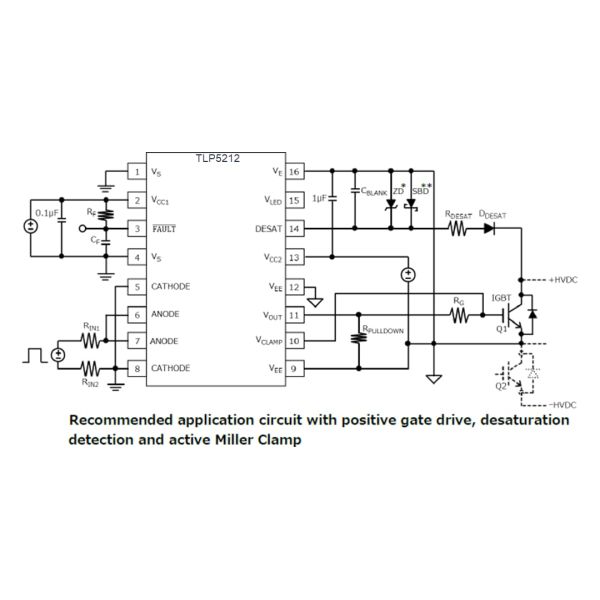 Application Circuit Diagram - Toshiba TLP5212 IGBT Gate Drive Photocoupler