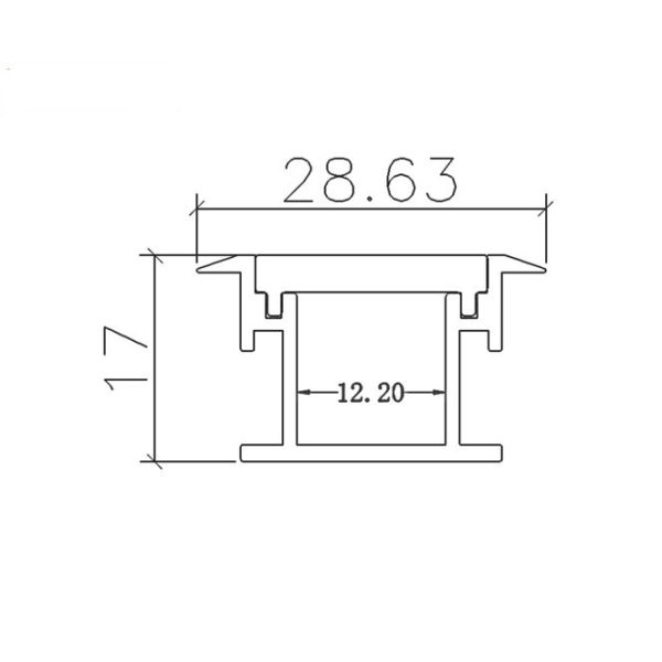1000 X 29 X 17mm LED Aluminum Profile For Strip Light Drywall