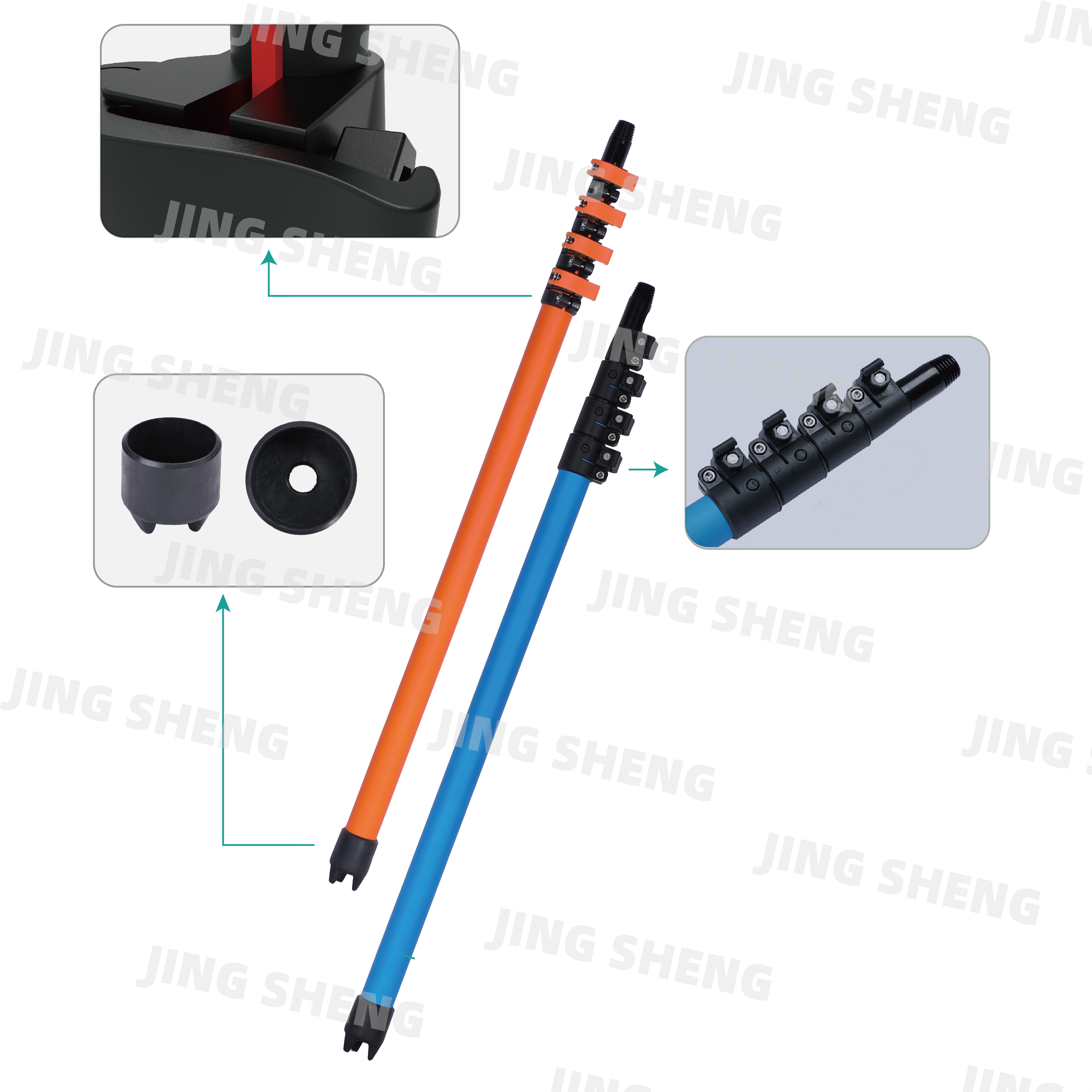 50ft Carbon Fiber Telescopic Window Cleaning Pole for Window and Solar Cleaning OEM Available