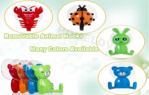 China Cute Animal Removable Wall Hooks / Orange Plastic wall hanging hooks wholesale