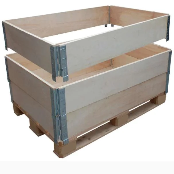 4 Way Pallet Wooden Crate Box Warehouse Storage Hinge Wooden Enclosure Box