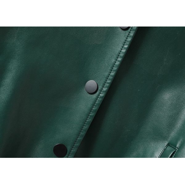 Plus Size Stand Collar Leather Motorcyclejaqueta Windcheater Utility Outdoor Sports Women Faux Fur Jacket