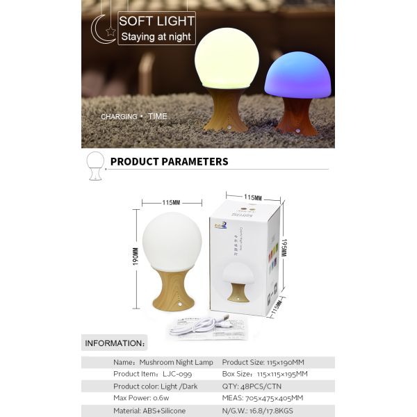 Home Decor Room Decoration Night Light Smart Silicona LED Table Lamp