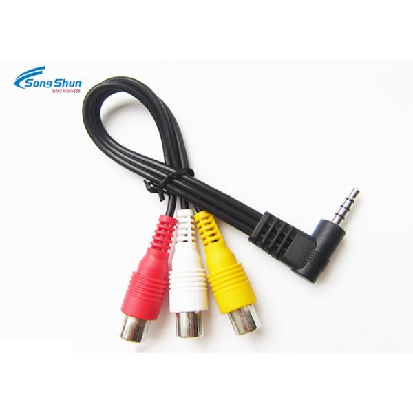 Video Audio Cable Cord 3 RCA Male Plug To RCA Stereo DC 3.5mm 4 Pole Home Appliance
