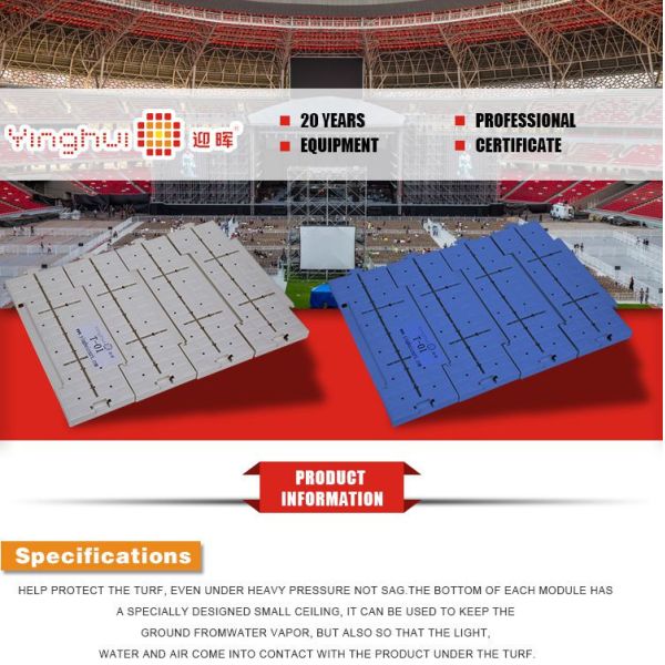 Portable Polypropylene Interlocking Tiles For Concert Events Temporary Outdoor Garage Flooring