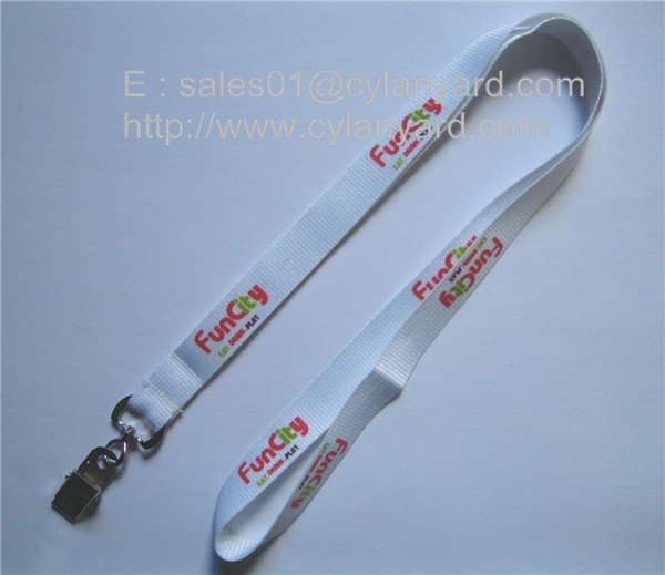 Cost effective polyester id badge lanyards with bulldog card clip, id card clip lanyards
