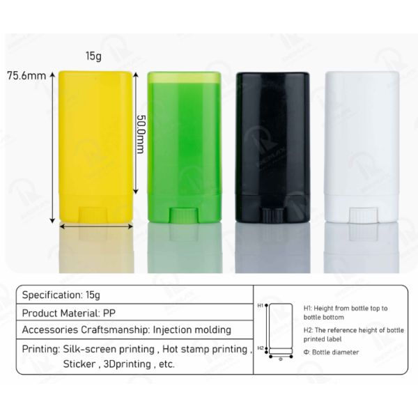 Mini Round 15g PP Plastic Deodorant Containers Hotstamping Printing